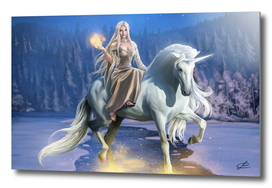 Elven Girl and Unicorn