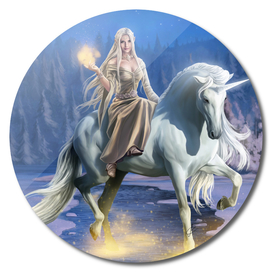 Elven Girl and Unicorn