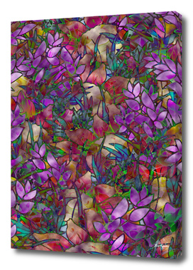 Floral Abstract Stained Glass G175