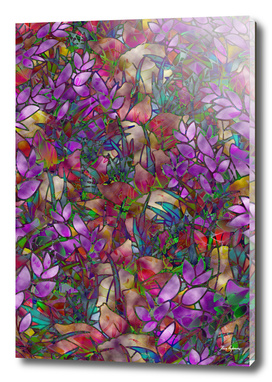 Floral Abstract Stained Glass G175