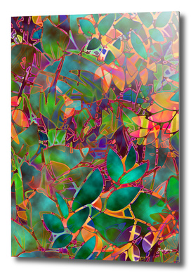 Floral Abstract Stained Glass G176