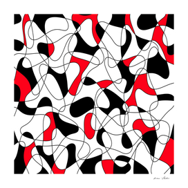 Abstract pattern - red, black and white.