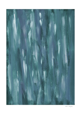 Touching Teal Blue White Watercolor Abstract #1 #painting