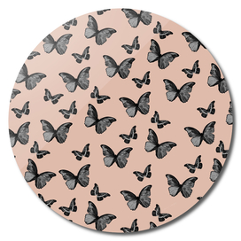Black Pale Terracotta Butterfly Glam #1 #pattern #decor #art
