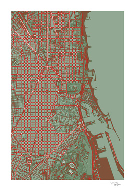 Barcelona city map pop