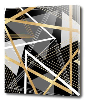 Black and Gold Abstract Geometric