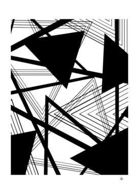 Black and White Geometric Abstract Part II