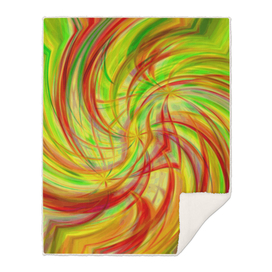 Triple Helix - red green yellow abstract circle wall art