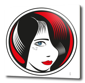 Red and Black circle girl portrait