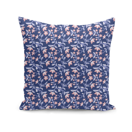 Blue and Pink Floral Pattern Spring Blossoms