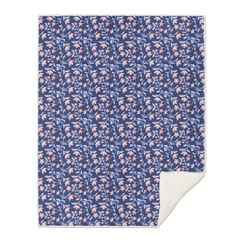Blue and Pink Floral Pattern Spring Blossoms