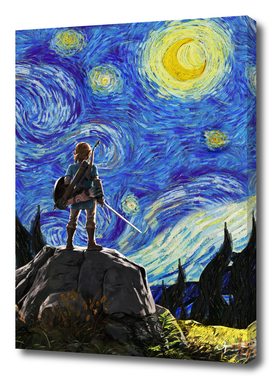Link at the starry night