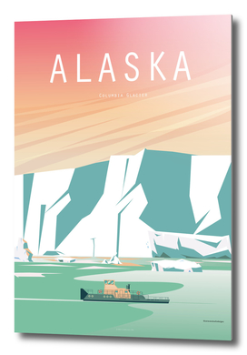 Alaska Glacier vintage travel poster Landscape