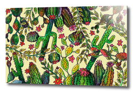 Yellow Cactus Pattern