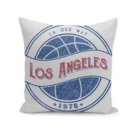 Los Angeles basketball vintage logo white