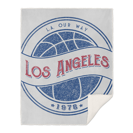 Los Angeles basketball vintage logo white