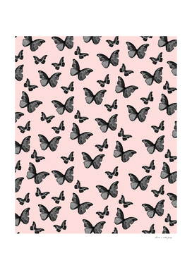 Black Blush Butterfly Glam #1 #pattern #decor #art