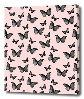 Black Blush Butterfly Glam #1 #pattern #decor #art