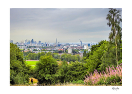 Hampstead park over viewing city of London