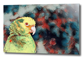 YELLOW HEADED PARROT ON CANVAS
