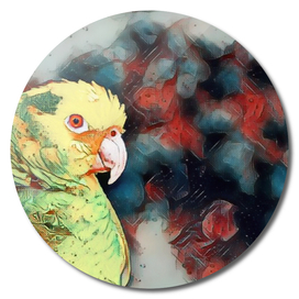 YELLOW HEADED PARROT ON CANVAS