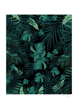 Tropical Jungle Night Leaves Pattern #1 (2020 Edition)