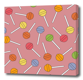 Happy Lollipops Sugar Candy Red Background