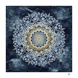 Blue floral mandala
