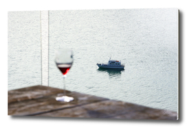 Boat and wine