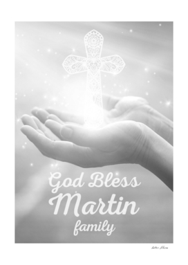 God Bless Martin Family Cross