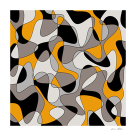 Abstract pattern - orange, gray, black and white.