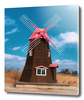 brown and pink windmill