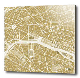 Paris city map gold