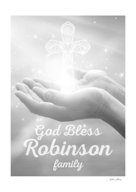 God Bless Robinson Family Cross