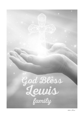 God Bless Lewis Family Cross