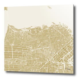 San Francisco city map gold