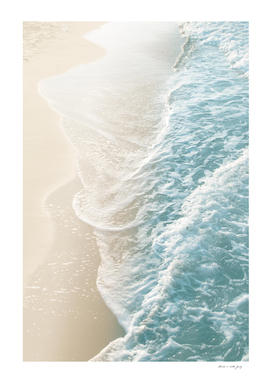 Soft Teal Gold Ocean Dream Waves #1 #water #decor #art