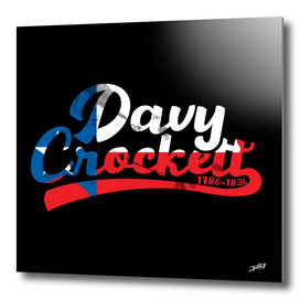 Davy Crockett Texas Flag Typography Illustration 1786 - 1836