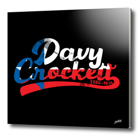 Davy Crockett Texas Flag Typography Illustration 1786 - 1836