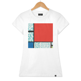 Mondrian Remix Abstract Art and Retro Pattern