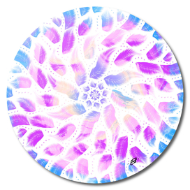 Feathery New Age Mandala - Iridescent Rainbow Vibes