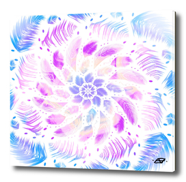 Feathery Iridescent Mandala - Positive Boho Vibes