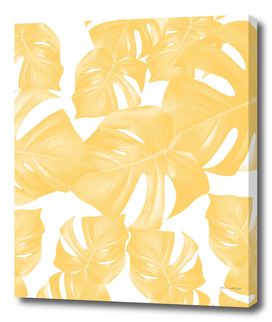 Monstera Leaves Yellow Summer Vibes Pattern #1 #tropical