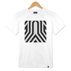 Geometric Stripes in black and white pattern