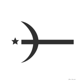 Combination of Crescent with Cross religious symbols