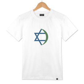 Combination of Star of David with Crescent religious