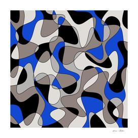 Abstract pattern - blue, gray, black and white.