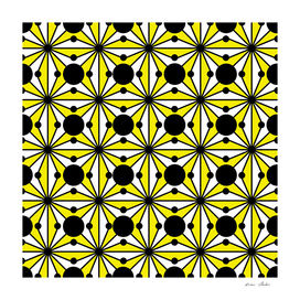 Abstract geometric pattern - yellow, black and white.