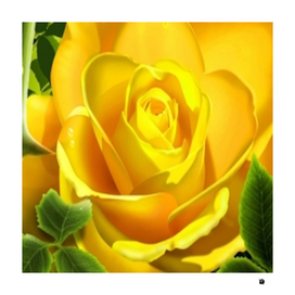 3d yellow Rose