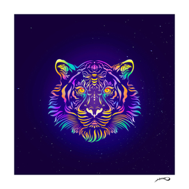 Psychedelic Tiger by #Bizzartino